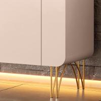 Balcão Aparador Buffet 2 Portas Pé Metal Benvy H01 Off White - Mpozenato