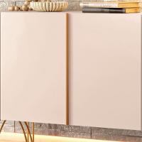 Balcão Aparador Buffet 2 Portas Pé Metal Benvy H01 Off White - Mpozenato - 6