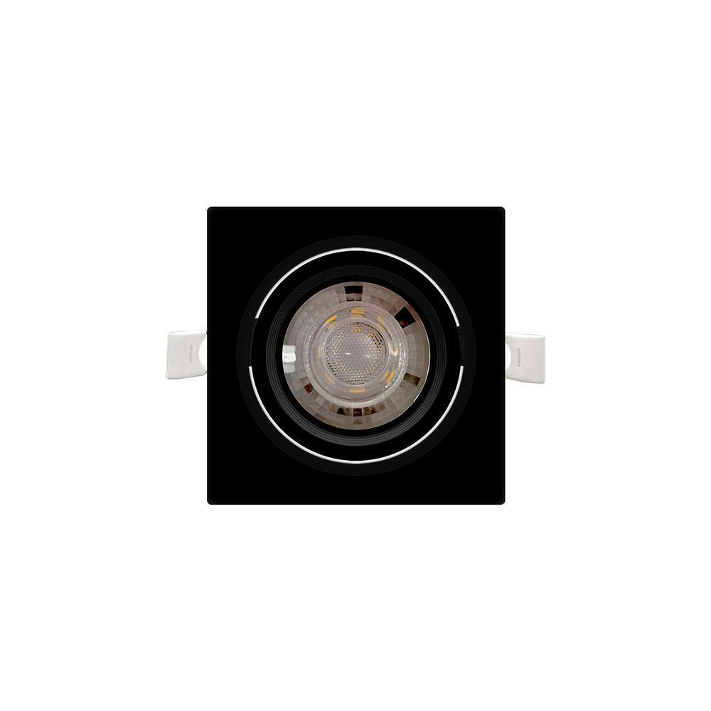 Spot De Embutir De Led Taschibra Alltop Par 20 Quadrado 7w Bivolt Preto Preto 3000k Luz Amarela 15090333 - 1