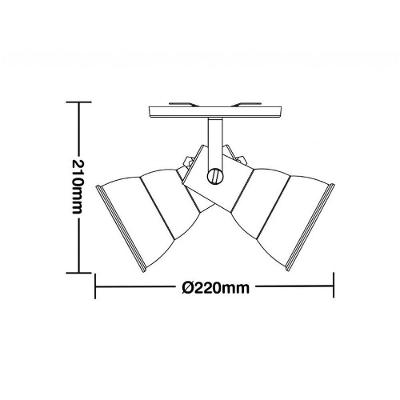 Spot Direcionável Taschibra Hol Circular Para 2 Lâmpadas E27 Bivolt Preto 03010026-18