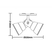 Spot Direcionável Taschibra Hol Circular Para 2 Lâmpadas E27 Bivolt Preto 03010026-18 - 1