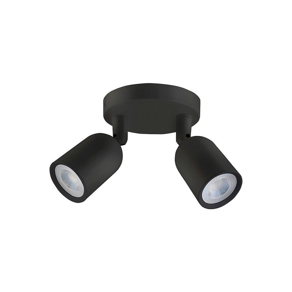 Spot Direcionável De Sobrepor Taschibra Direct Circular Led Mr16 8w Bivolt Preto 3000k Luz Amarela 15090211 - 1