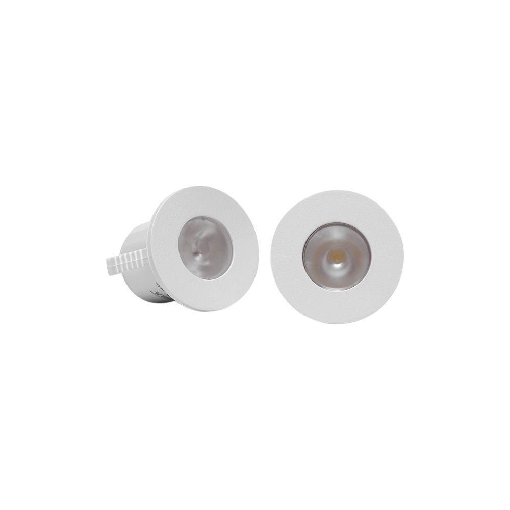 Kit 2 Spots De Embutir Para Móvel Taschibra Pik Redondo Led 1w Bivolt Branco 6500k Luz Branca 15090321 - 1