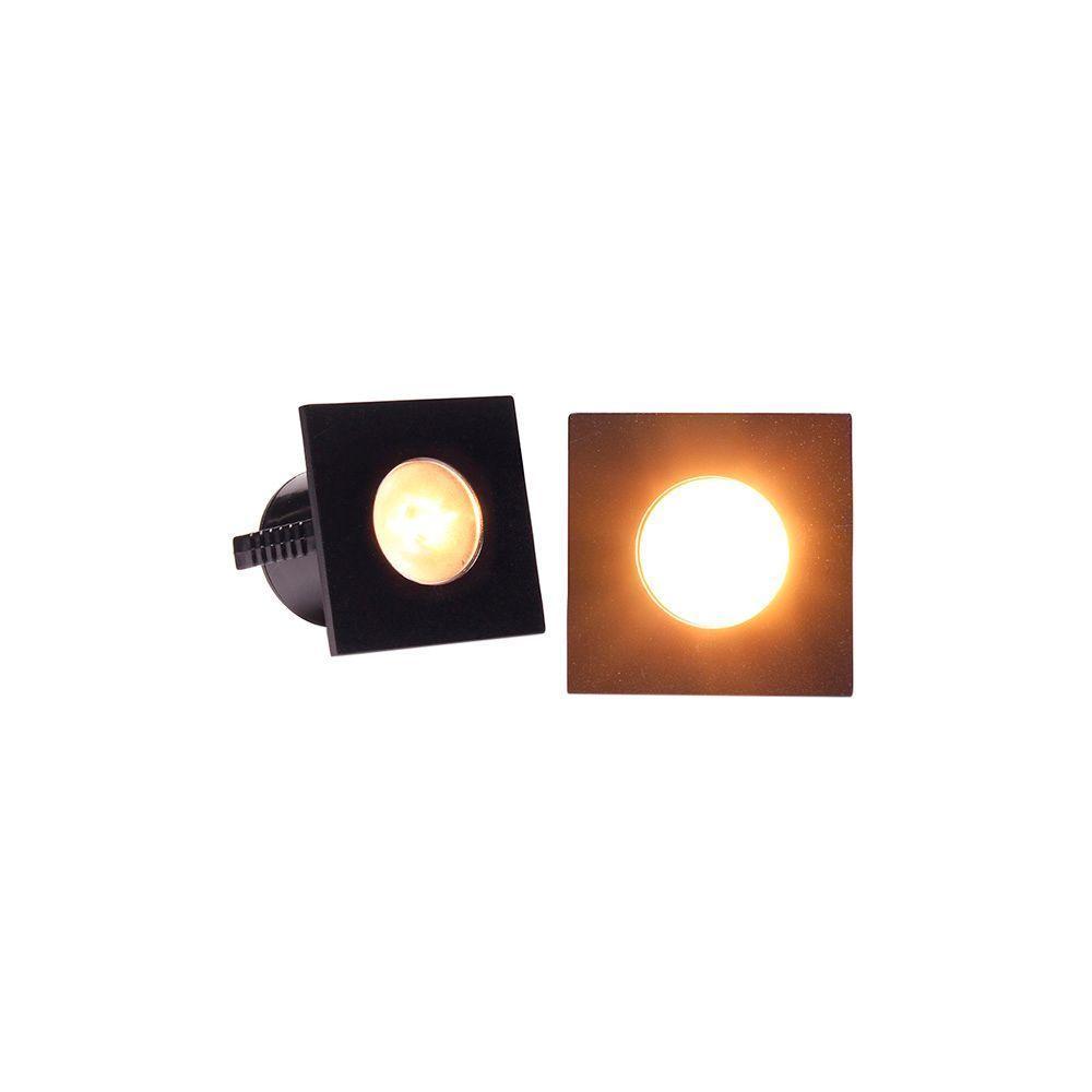 Kit 2 Spots De Embutir Para Móvel Taschibra Pik Quadrado Led 1w Bivolt Preto 3000k Luz Amarela 15090324 - 2