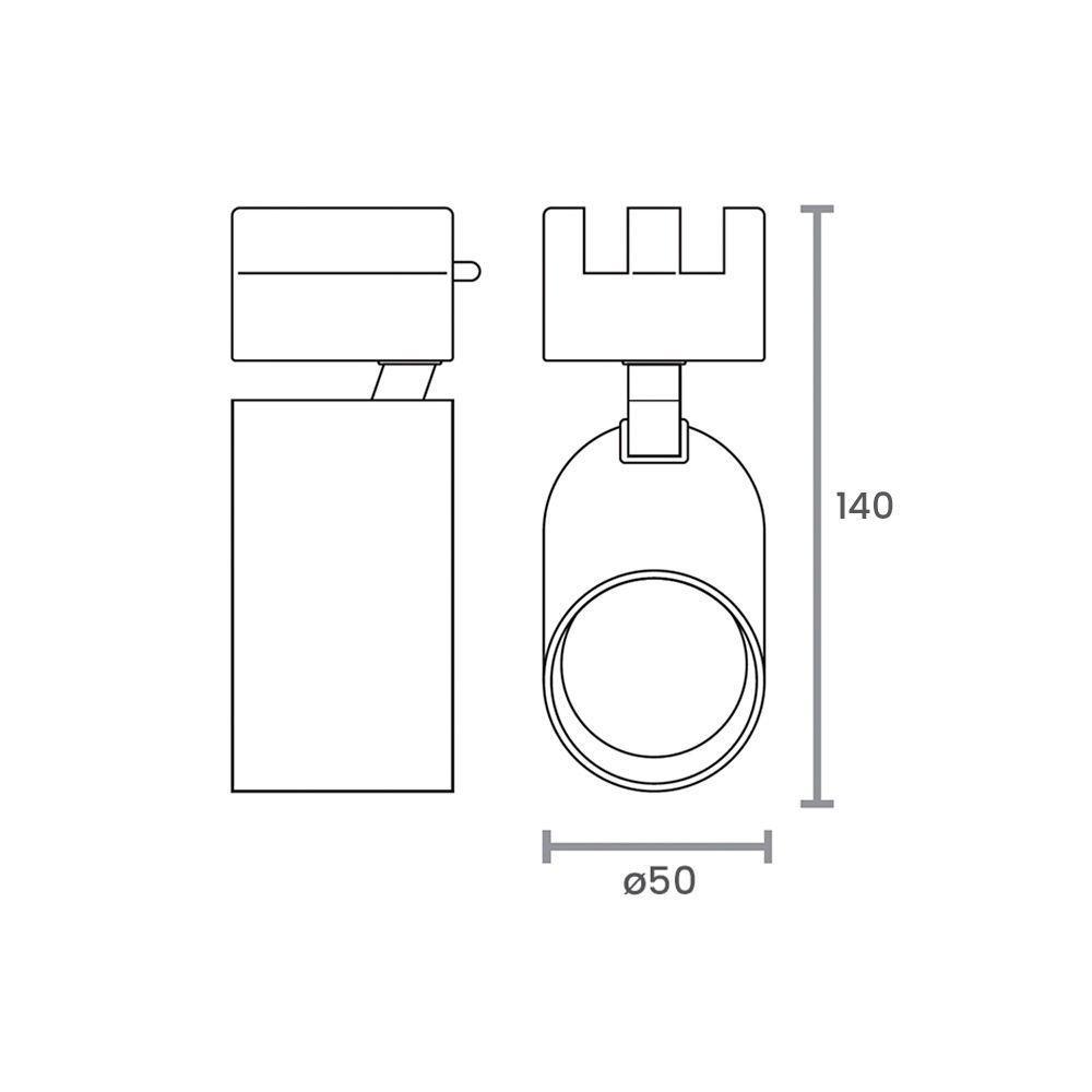 Spot Direcionável Para Trilho Eletrificado Taschibra Doppio Led Par 20 12w Bivolt Branco 3000k Luz Amarela 15090415 - 1