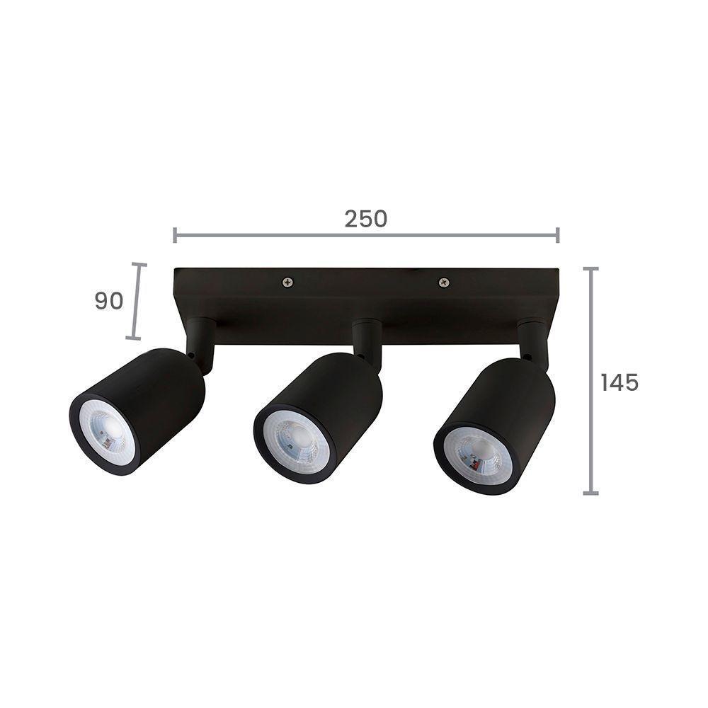 Spot Direcionável De Sobrepor Taschibra Direct Linear Led Mr16 12w Bivolt Preto 6500k Luz Branca 15090229 - 2