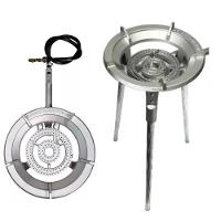 Fogareiro Alumínio Alta Pressão Dupla Chama C- Tripé 40cm - 1