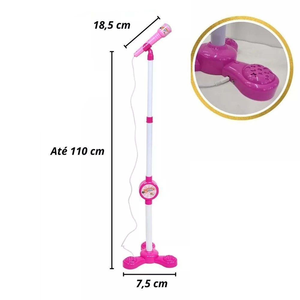 Microfone Karaoke Com Pedestal Use No Celular Cantar Criança Musica Menina - 2