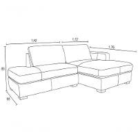 Sofá De Couro Com Chaise N.y. 3 Lugares Off White 2,54 M - Mempra - 5
