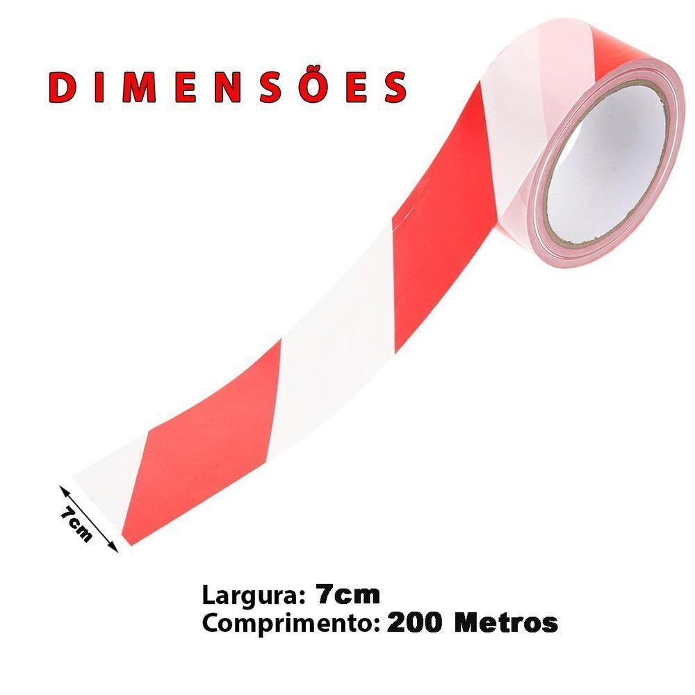 Fita Sinalizaçao 200 Metros Zebrada Segurança Isolamento Proteçao Acesso Restrito Sem Cola Demarcaçao - 2