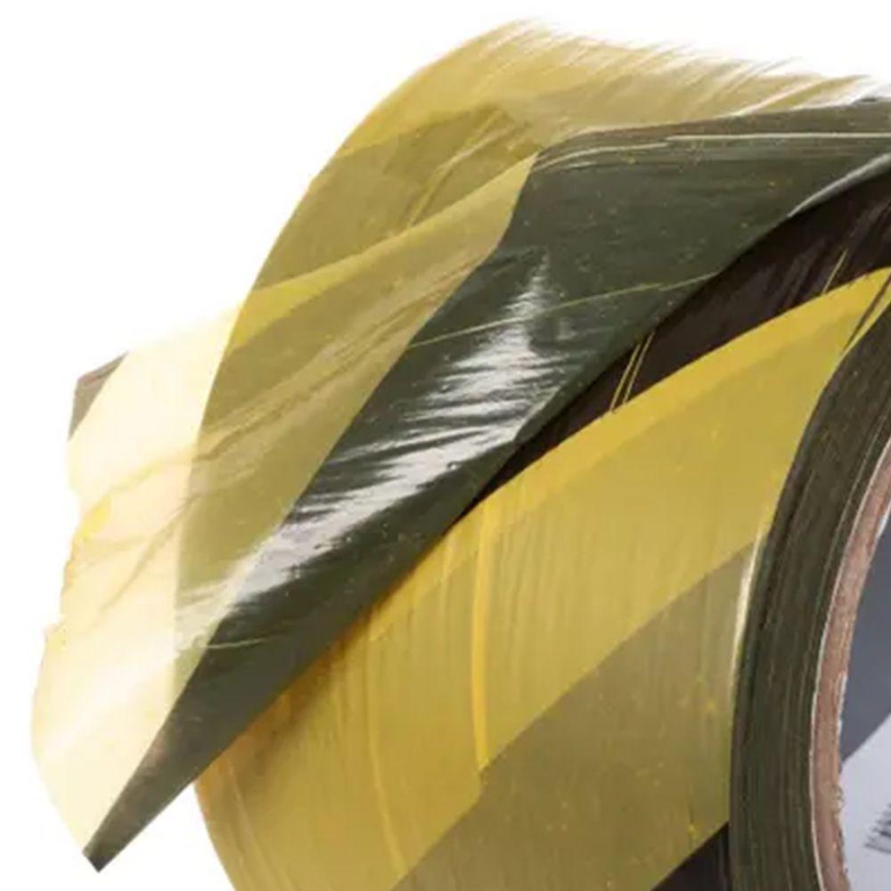 Fita Sinalizaçao 200 Metros Segurança Zebrada Isolamento Demarcaçao Proteçao Sem Cola Acesso Indicaçao - 2