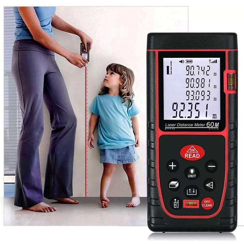 Trena Laser 40 Metros Alta Precisao Profissional Calculo De Distancia Medidor Area Volume Polegadas M² In Ft Multiuso - 3