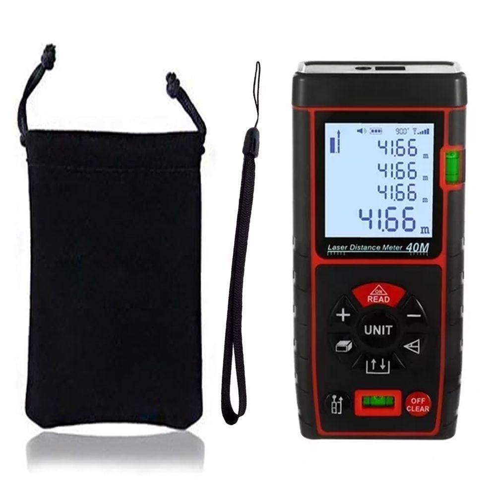 Trena Laser 40 Metros Alta Precisao Profissional Calculo De Distancia Medidor Area Volume Polegadas M² In Ft Multiuso - 7