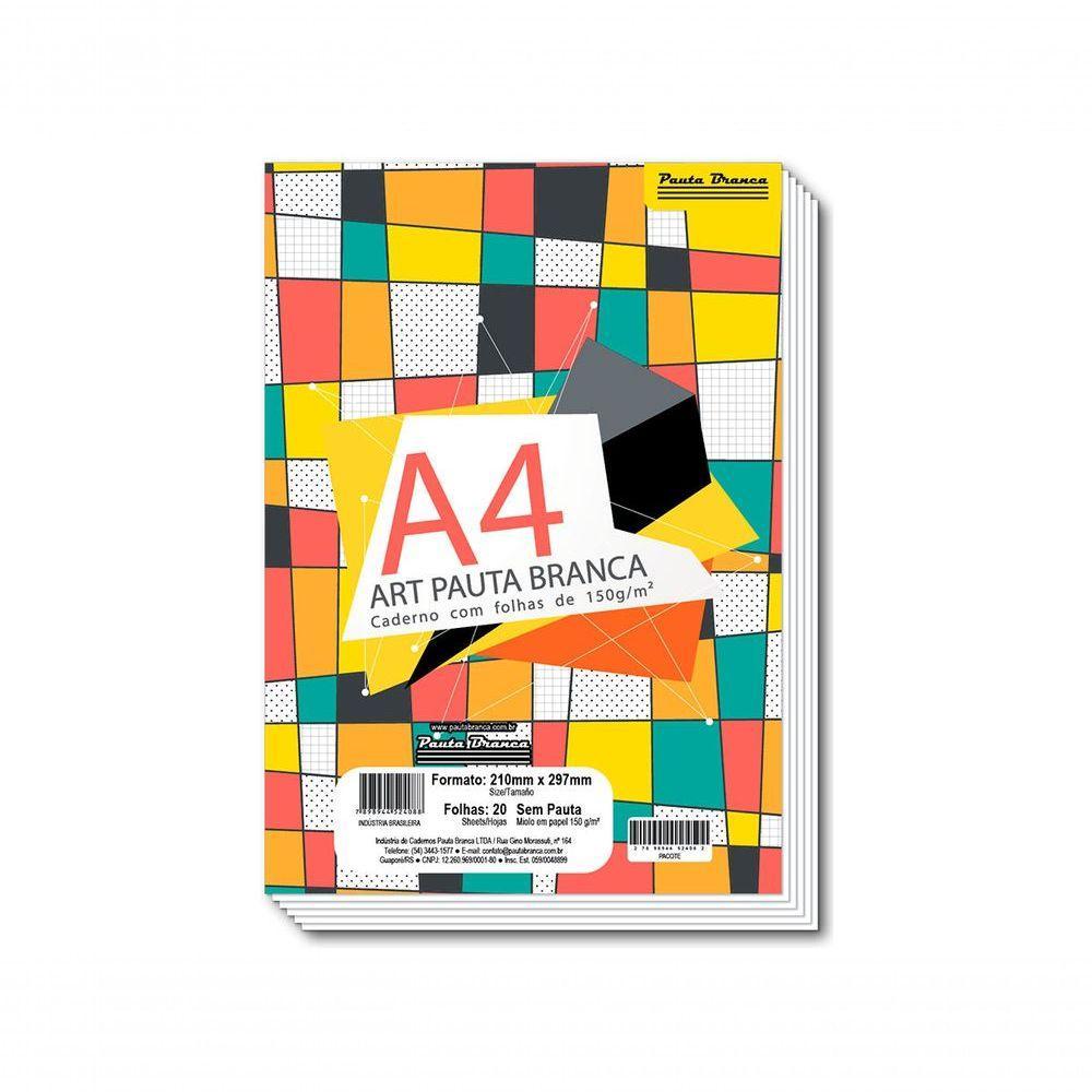 Bloco Para Desenho A4, 150 G, 10 Folhas, Caixa Com 10 Unidades Pauta Branca - 524088 - 1