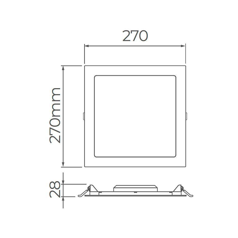 Painel De Led Stella Quadrado Eco De Embutir 24w Bivolt Branco 3000k Luz Amarela Sth9954q/30 - 2