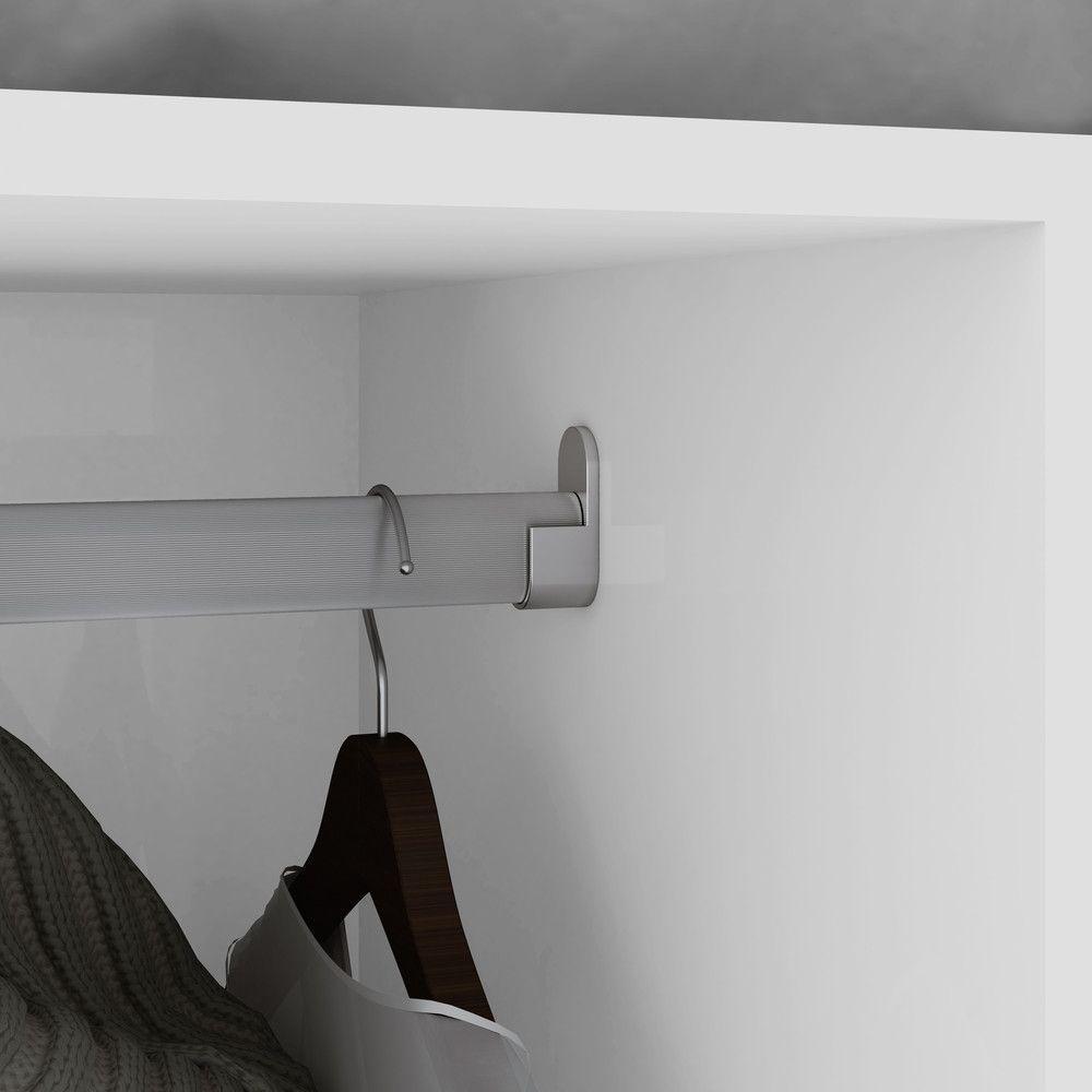 Guarda-roupa New Andara 8 Portas 4 Gavetas Com Espelho E Pés Branco - 6