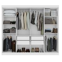 Guarda-roupa New Andara 8 Portas 4 Gavetas Com Espelho E Pés Branco - 3