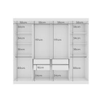 Guarda-roupa New Andara 8 Portas 4 Gavetas Com Espelho E Pés Branco - 7