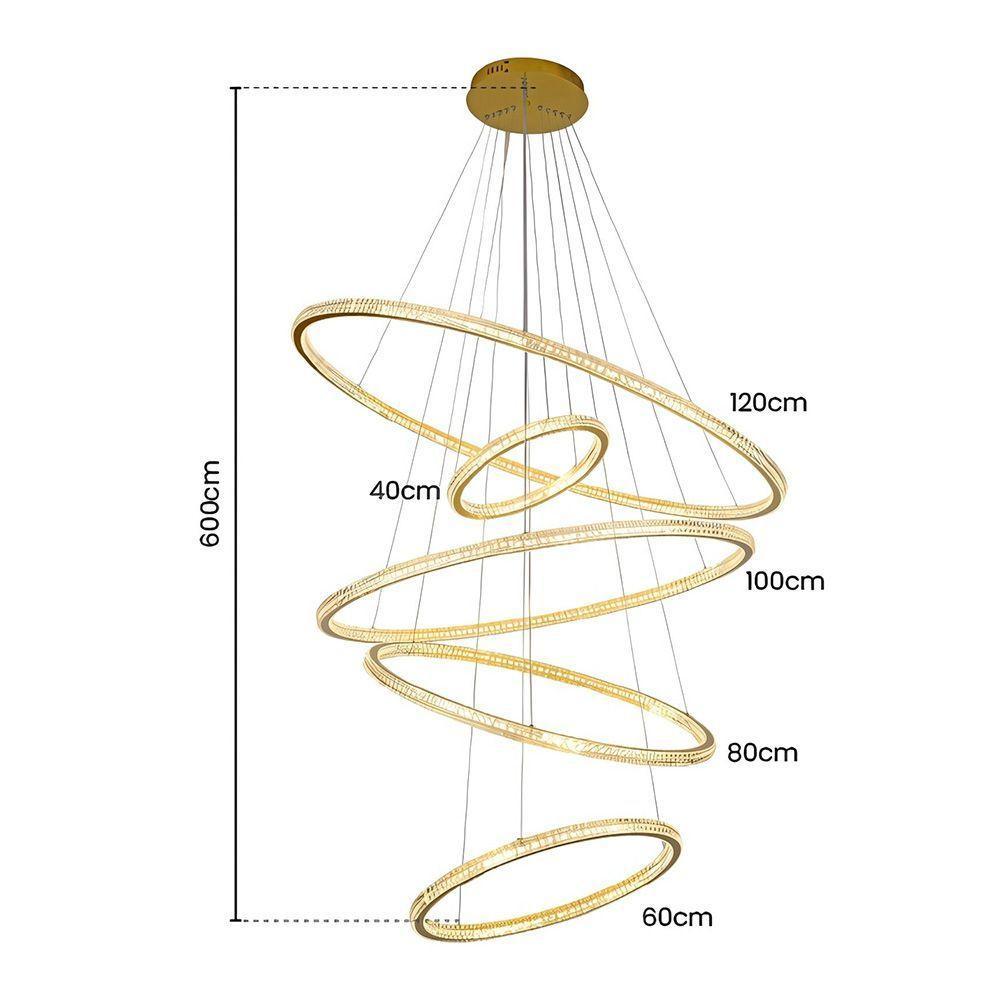 Lustre Pendente Skylight Saturno 3357 Dourado Led Bivolt Dourado - 4