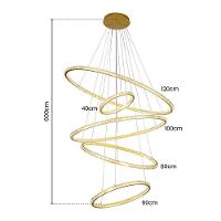 Lustre Pendente Skylight Saturno 3357 Dourado Led Bivolt Dourado