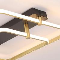 Plafon Skylight Listo 3107q Led Bivolt Preto/dourado - 3