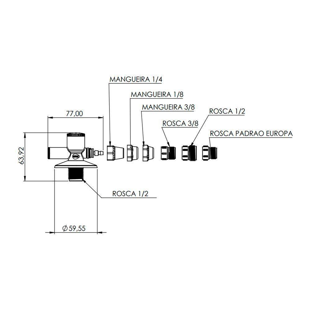 Adaptador Para Filtro Blukit 6 Em 1 Com Registro Integrado Cromado - 4
