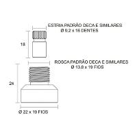 Conversor Para Registro De Pressão E Gaveta Docol Para Acabamento Deca Blukit - 2