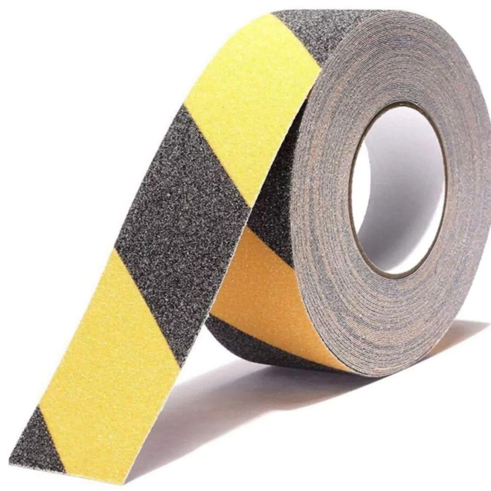 Fita Antiderrapante Adesiva 5 Metros Chao Piso Escada Degrau Rampa Demarcaçao Previne Acidentes Segurança - 1