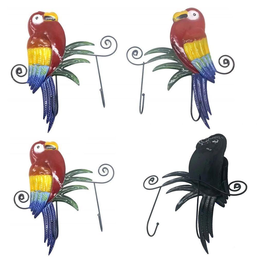 Gancho Metal Arara Vermelha Kit 4 Uni Decoraçao Parede Sala Quarto Casa Pendura Chaves Chapeu Bone Multiuso - 1