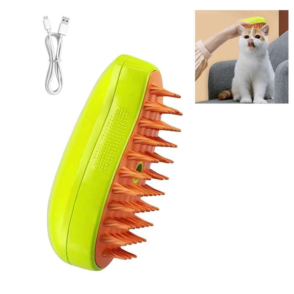 Escova A Vapor Pet Cao Gato Cachorro Bateria Recarregavel Eletrica Remove Pelo Animal De Estimaçao Higiene Limpeza - 1