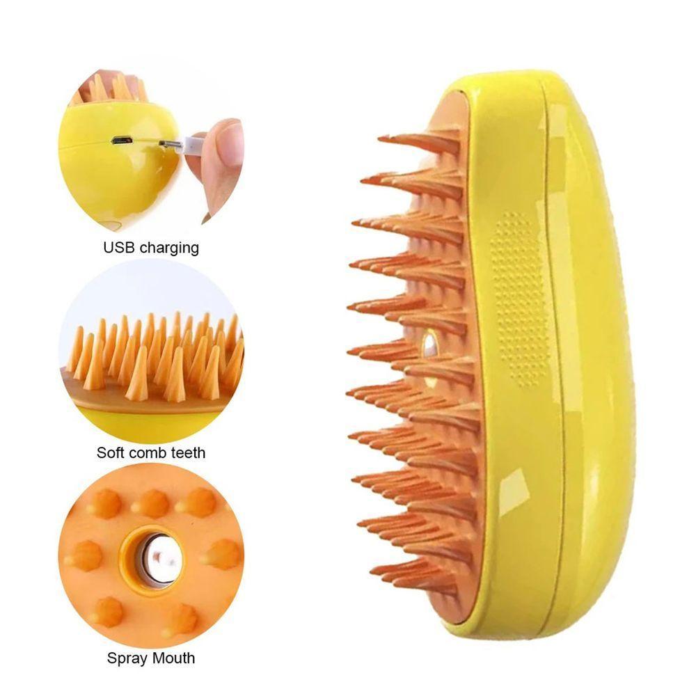 Escova A Vapor Pet Cao Gato Cachorro Bateria Recarregavel Eletrica Remove Pelo Animal De Estimaçao Higiene Limpeza - 2