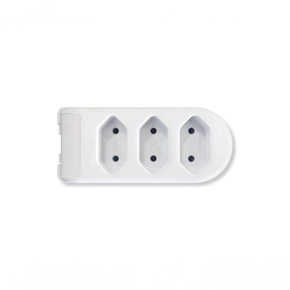 Tomada Barra 3 Tomadas 2p 10a 250v Branca - 1