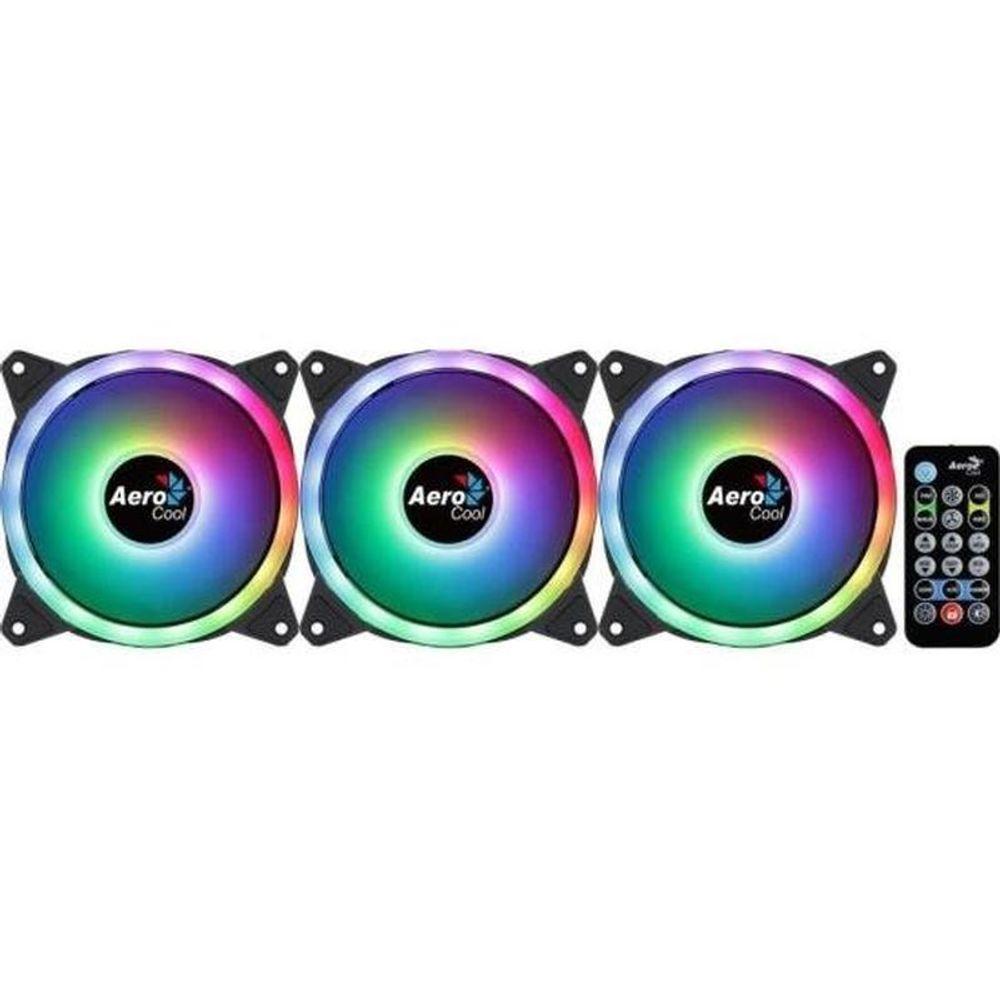 Kit Com 3 Coolers Aerocool Duo 12 Pro Argb + Hub + Controle - 9
