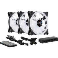 Kit Com 3 Coolers Aerocool Duo 12 Pro Argb + Hub + Controle - 3