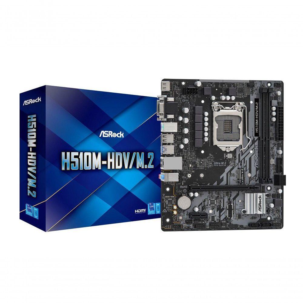 Placa Mãe Asrock Lga1200 H510m-hdv/m.2 2xddr4 3200mhz... - 1