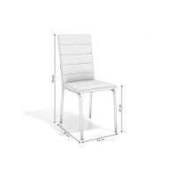 Conjunto Mesa De Cozinha Loire Com Tampo De Vidro 120x80cm E 6 Cadeiras Amsterdã Cromada Courano Preto Kappesberg - 5