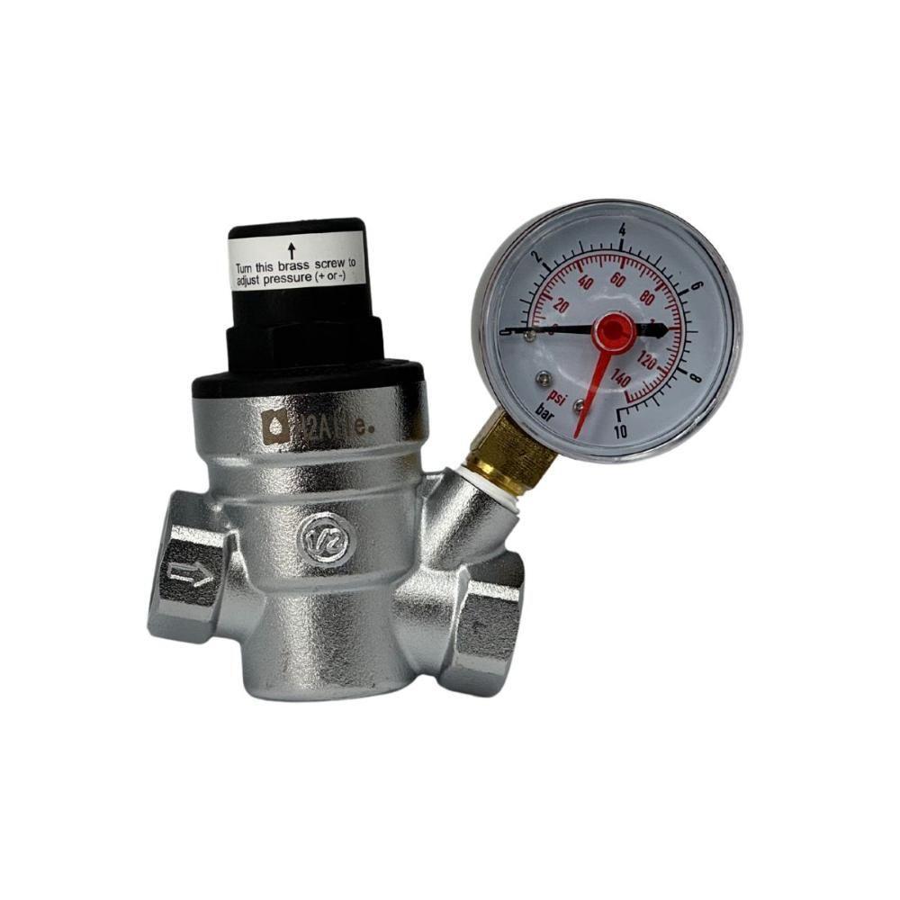 Válvula Redutora De Pressão Com Manômetro 1/2 Pol - H2alle - 1