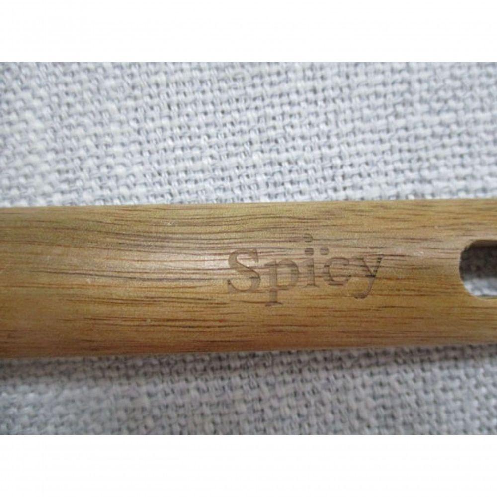 Pincel De Silicone Com Cabo Em Acácia Spicy Bege - 5