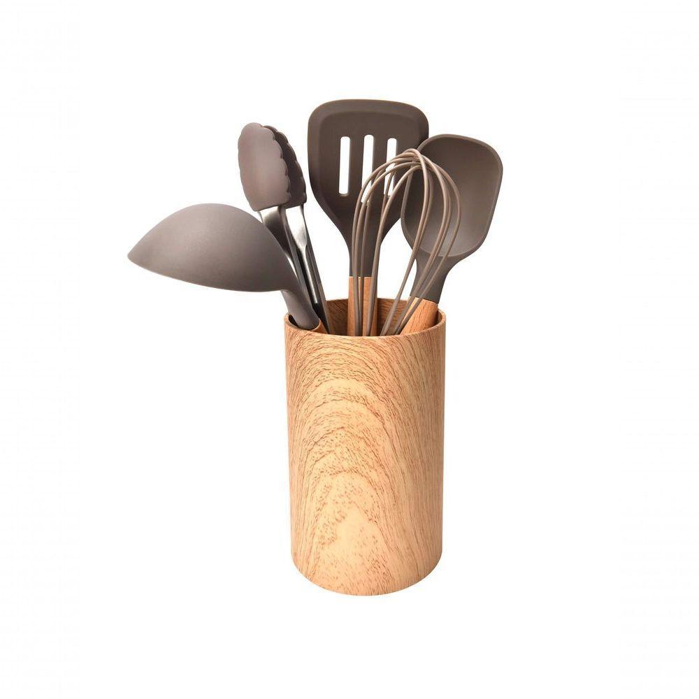 6 Utensílios Em Silicone Kenya Cinza - 1