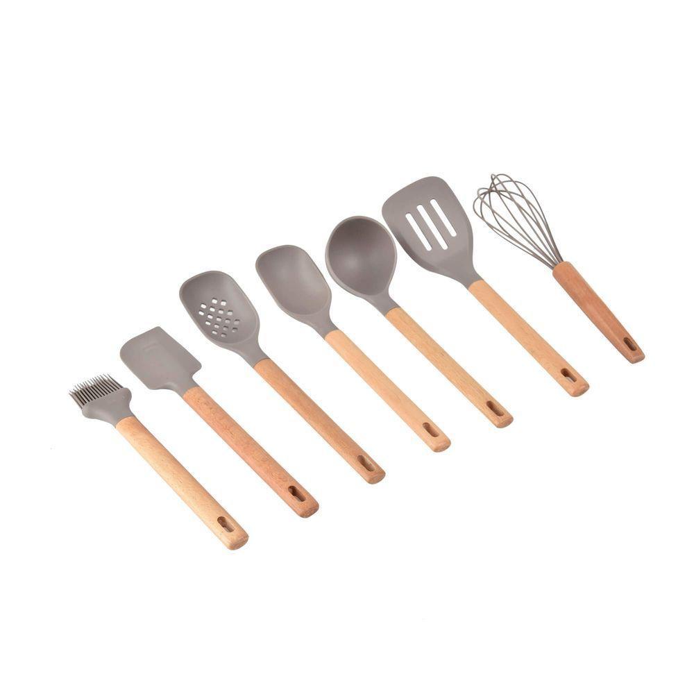 6 Utensílios Em Silicone Kenya Cinza - 3