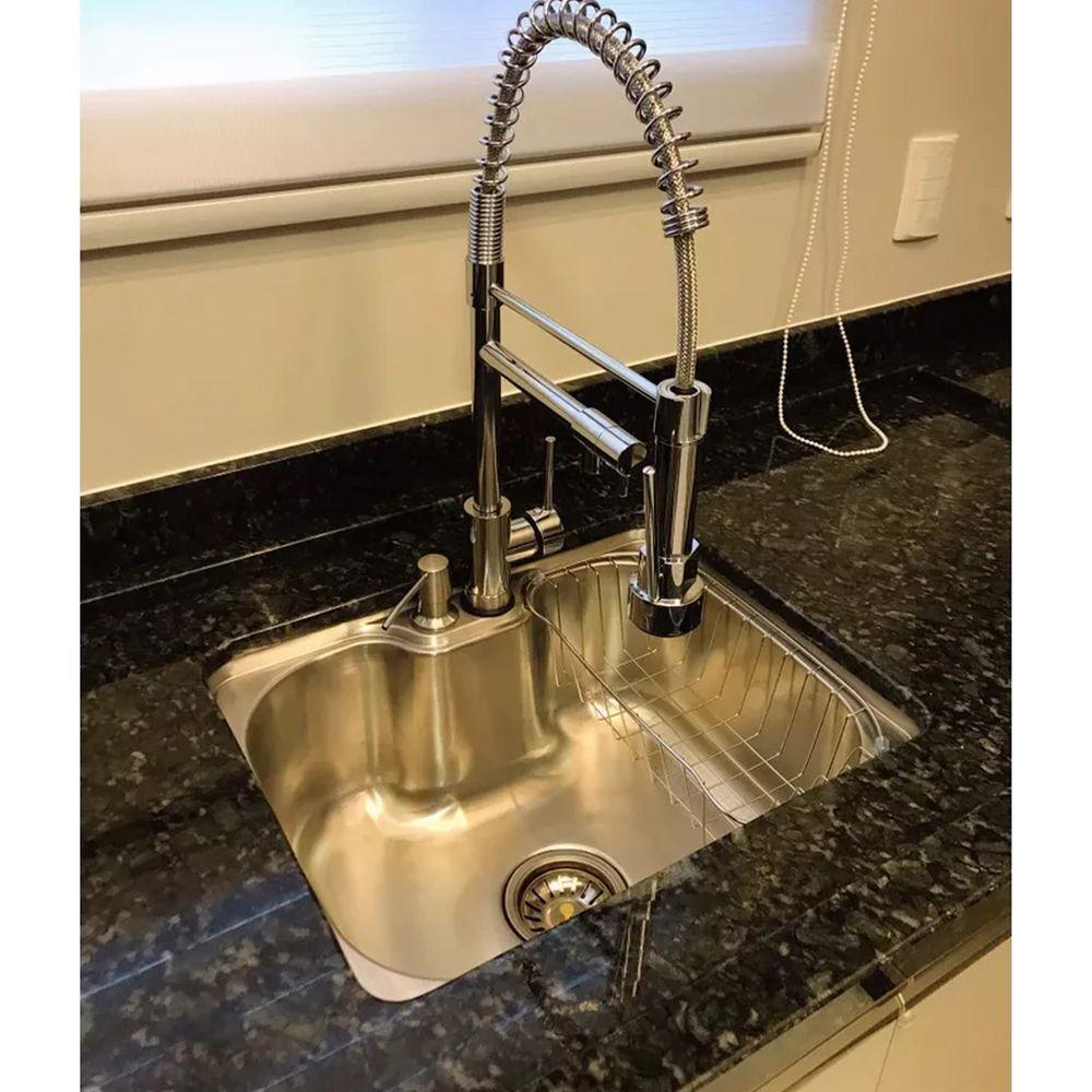 Cuba Cozinha Goumert Luxo Bancada Aço Inox Ralo Sifao Dispenser Escorredor Copa Casa Restaurante Lavanderia - 8