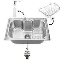 Cuba Cozinha Goumert Luxo Bancada Aço Inox Ralo Sifao Dispenser Escorredor Copa Casa Restaurante Lavanderia - 3