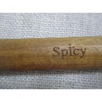 Colher De Serviço De Silicone Com Cabo Em Acácia Spicy Bege - 3