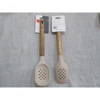 Colher De Serviço De Silicone Com Cabo Em Acácia Spicy Bege - 5