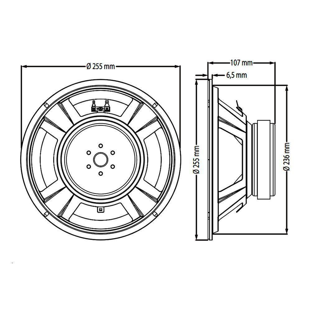 Alto-falante Profissional 150 Watts 10 Pol 8 Ohms 10wf310b-8 Atk - 3