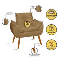 Kit Namoradeira Opala + 2 Poltronas Para Sala Balaqui Decor Capuccino - 8