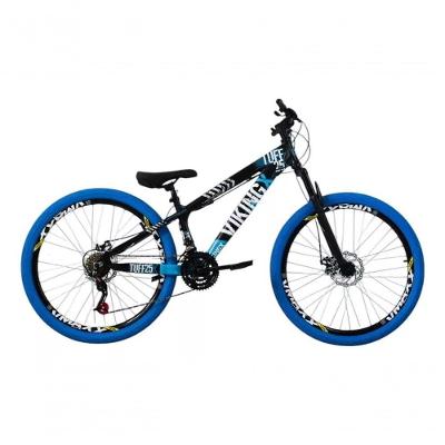 Bicicleta Aro 26 Vikingx Tuff 25/30 Do Grau Vmaxx Pneu Azul