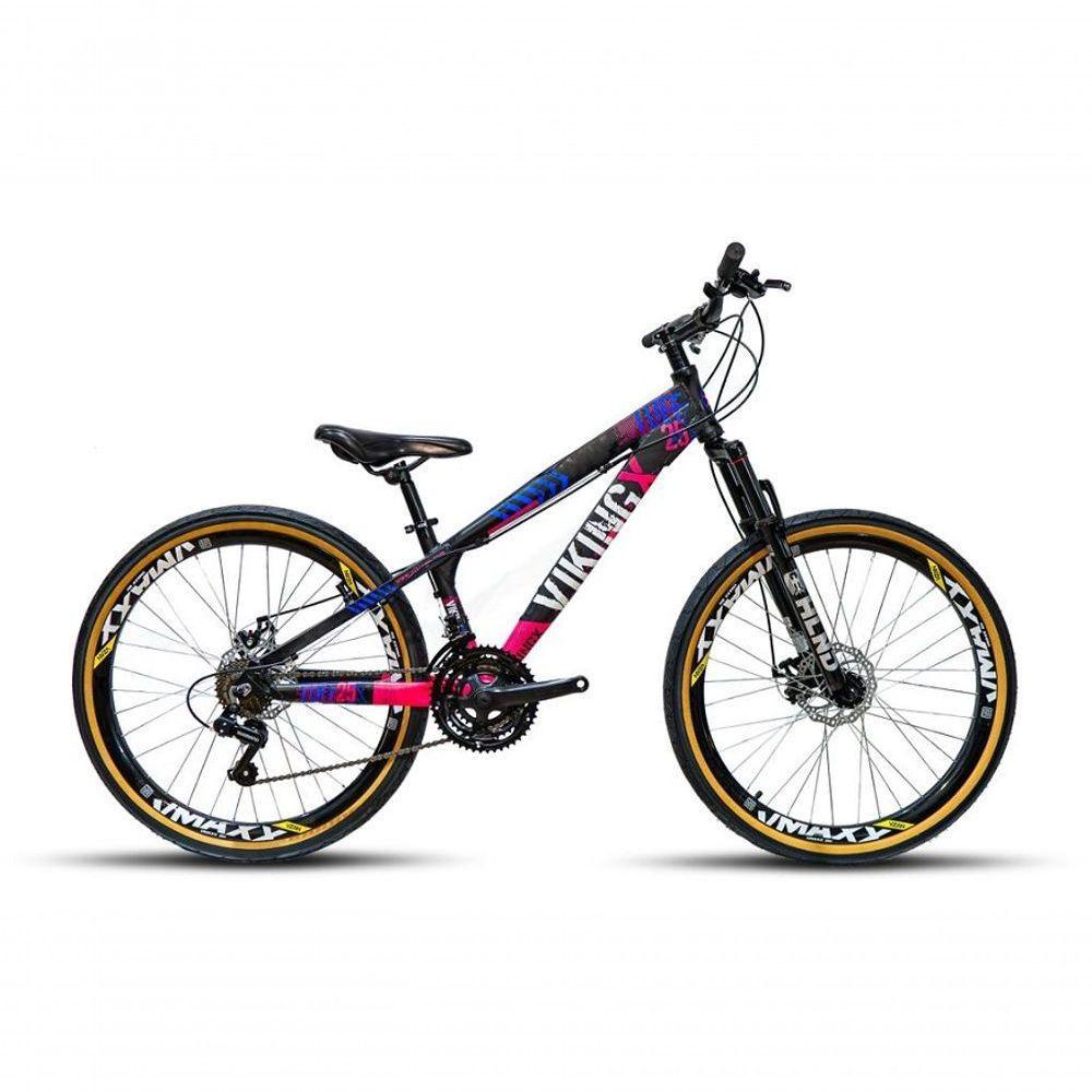 Bicicleta Vikingx Tuff Aro 26 Vmaxx Freio A Disco Mec Cambios Shimanos 21v Preto Rosa - 1