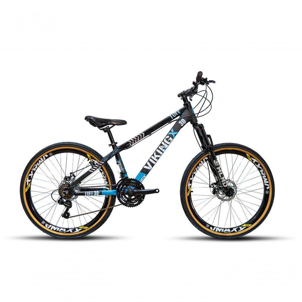 Bicicleta Vikingx Tuff 25/30 Aro 26 Vmaxx Freio A Disco Cambios Shimanos 21v Preto Azul - 1
