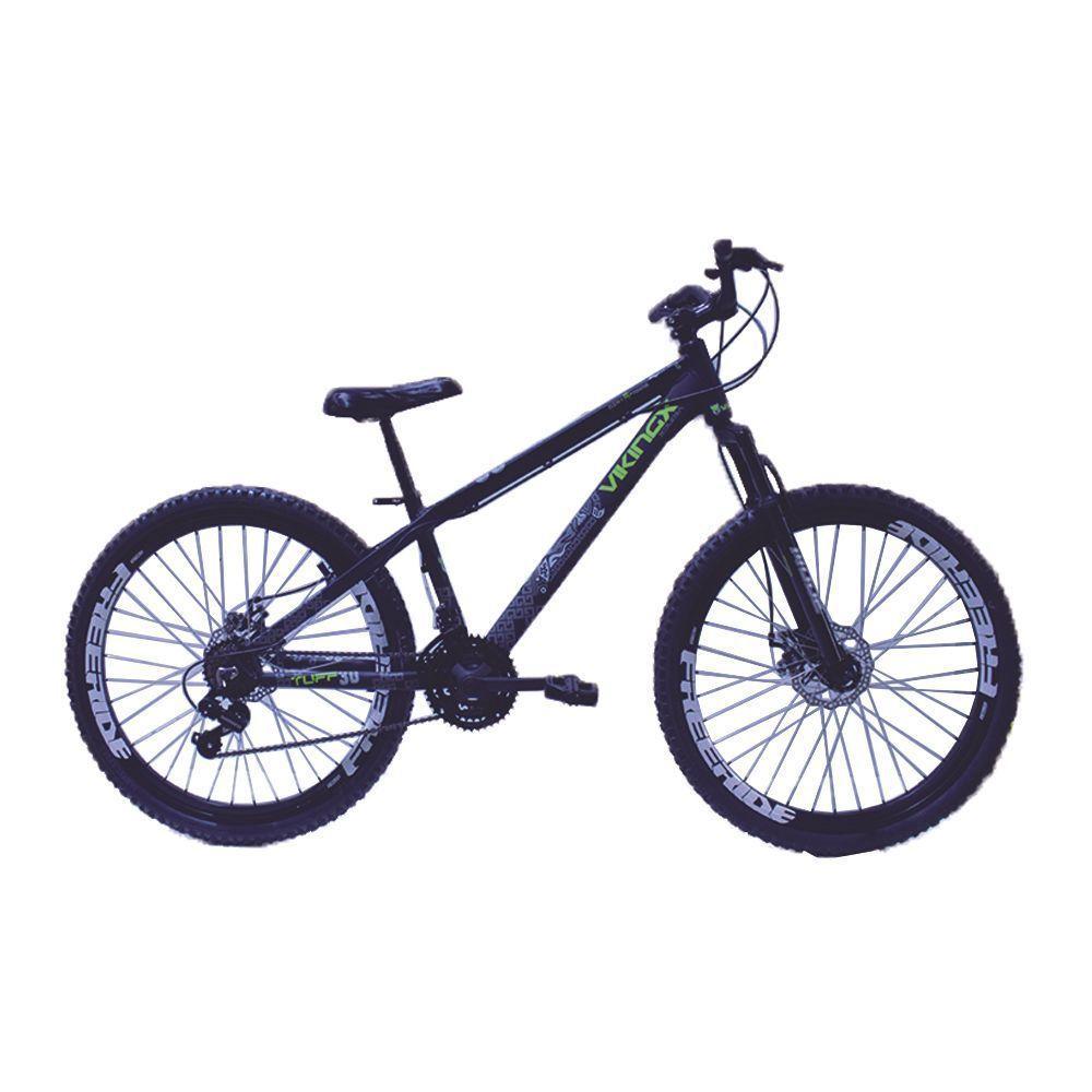 Bicicleta Vikingx Tuff 30 Freeride Aro 26 Freio A Disco Cambios Shimano Preto Amarelo Neon - 1